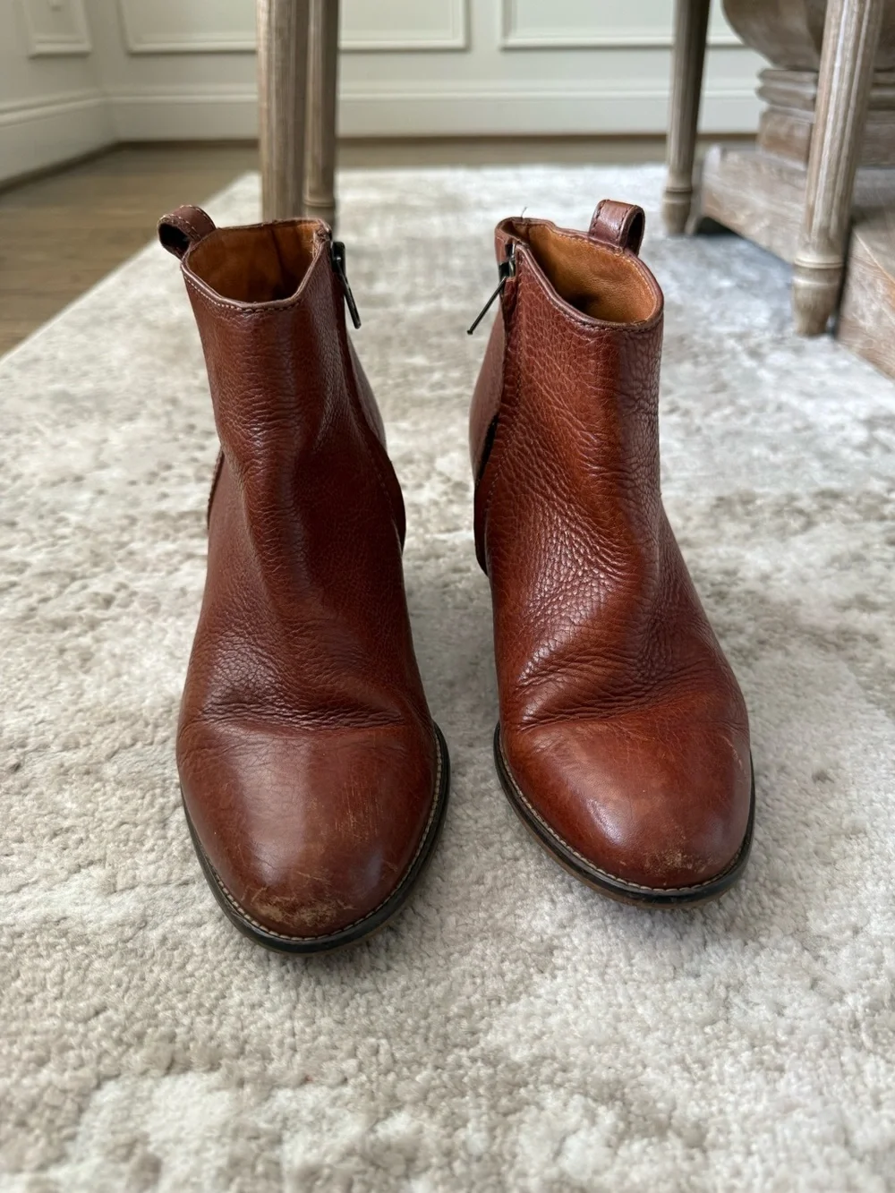 Madewell Billie Tan Leather Ankle Boots